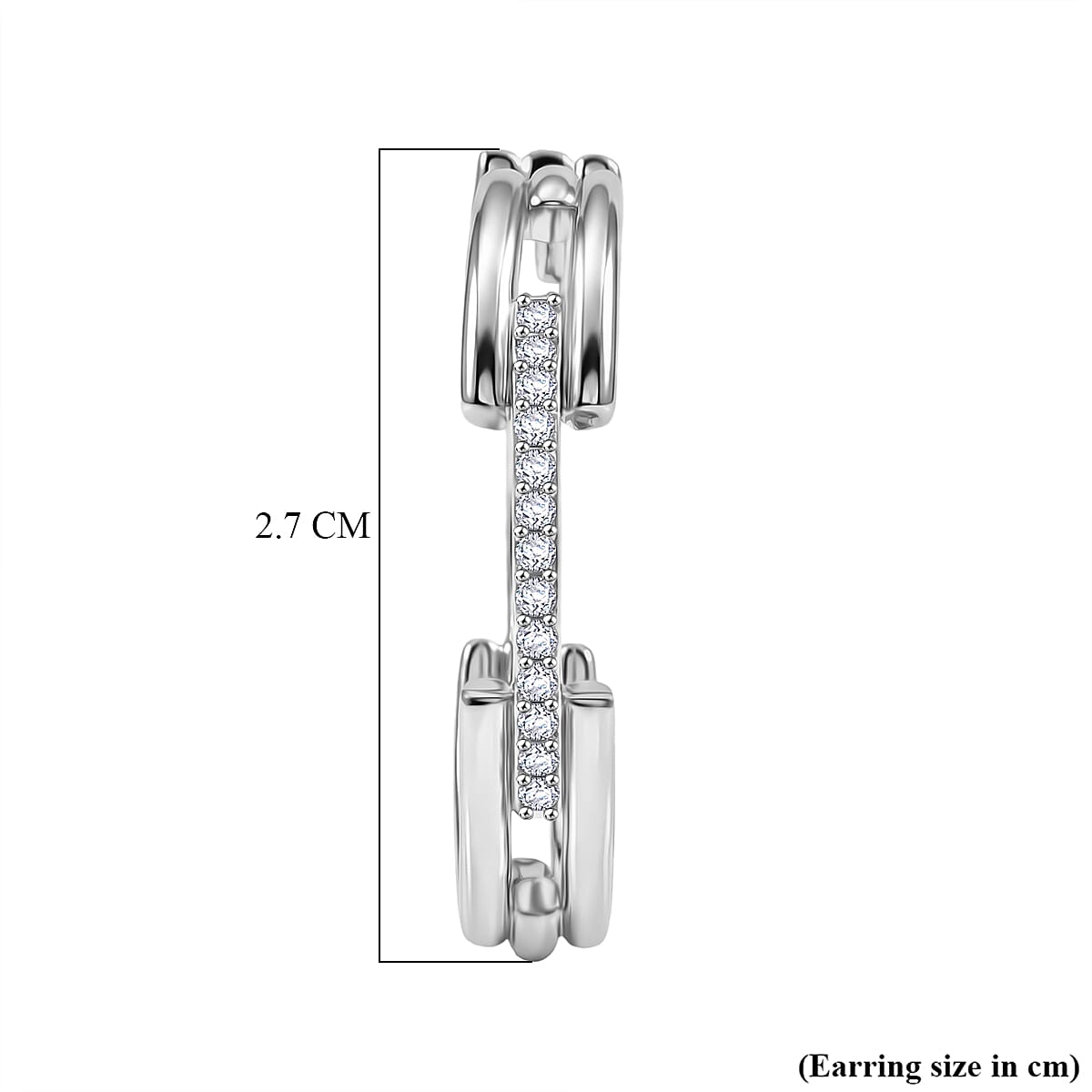 Royal Bali Collection - Luxuriant SI-G-H Lab Grown Diamond Full Hoop Earring in Rhodium Overlay Sterling Silver
