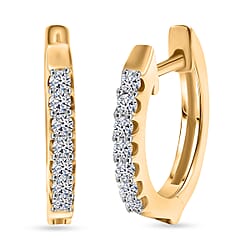 LUXURIANT Lab Grown Diamond Full Hoop Earring in Yellow Gold Plated Sterling Silver (SI-G-H)