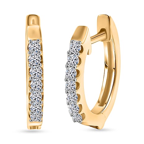 Luxuriant SI-G-H Lab Grown Diamond Full Hoop Earring in Yellow Gold Plated Sterling Silver