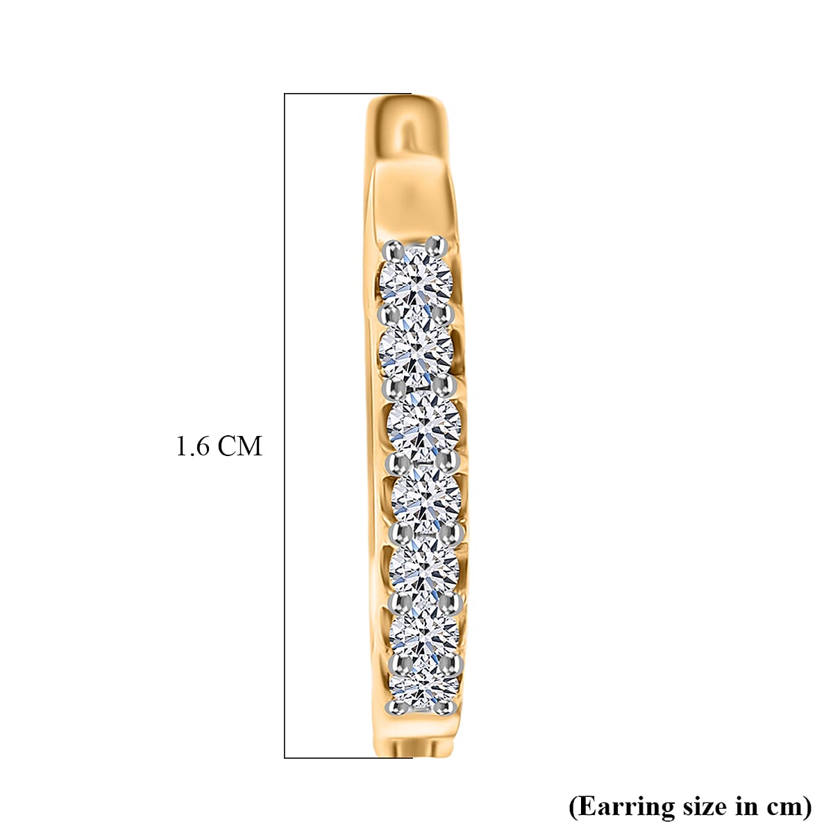 Luxuriant SI-G-H Lab Grown Diamond Full Hoop Earring in Yellow Gold Plated Sterling Silver