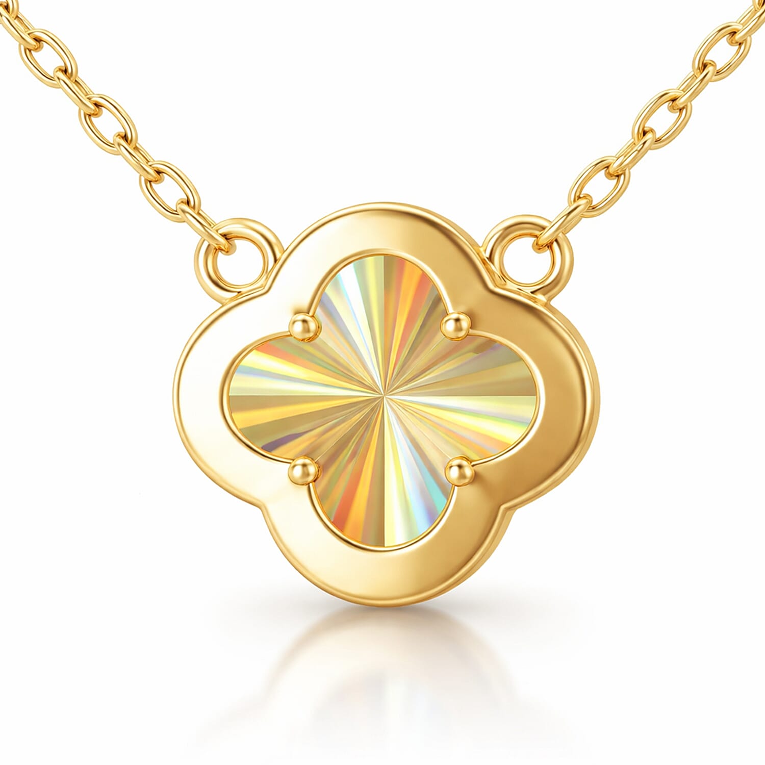 Cubic Zirconia Necklace (Size - 17.5 Inch with Ext) in Gold Plated Sterling Silver