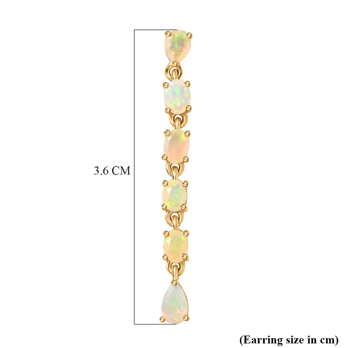 D'Joy Faceted Ethiopian Opal Dangling Earring with Push Back in Yellow Gold Plated Sterling Silver 1.27 Ct.