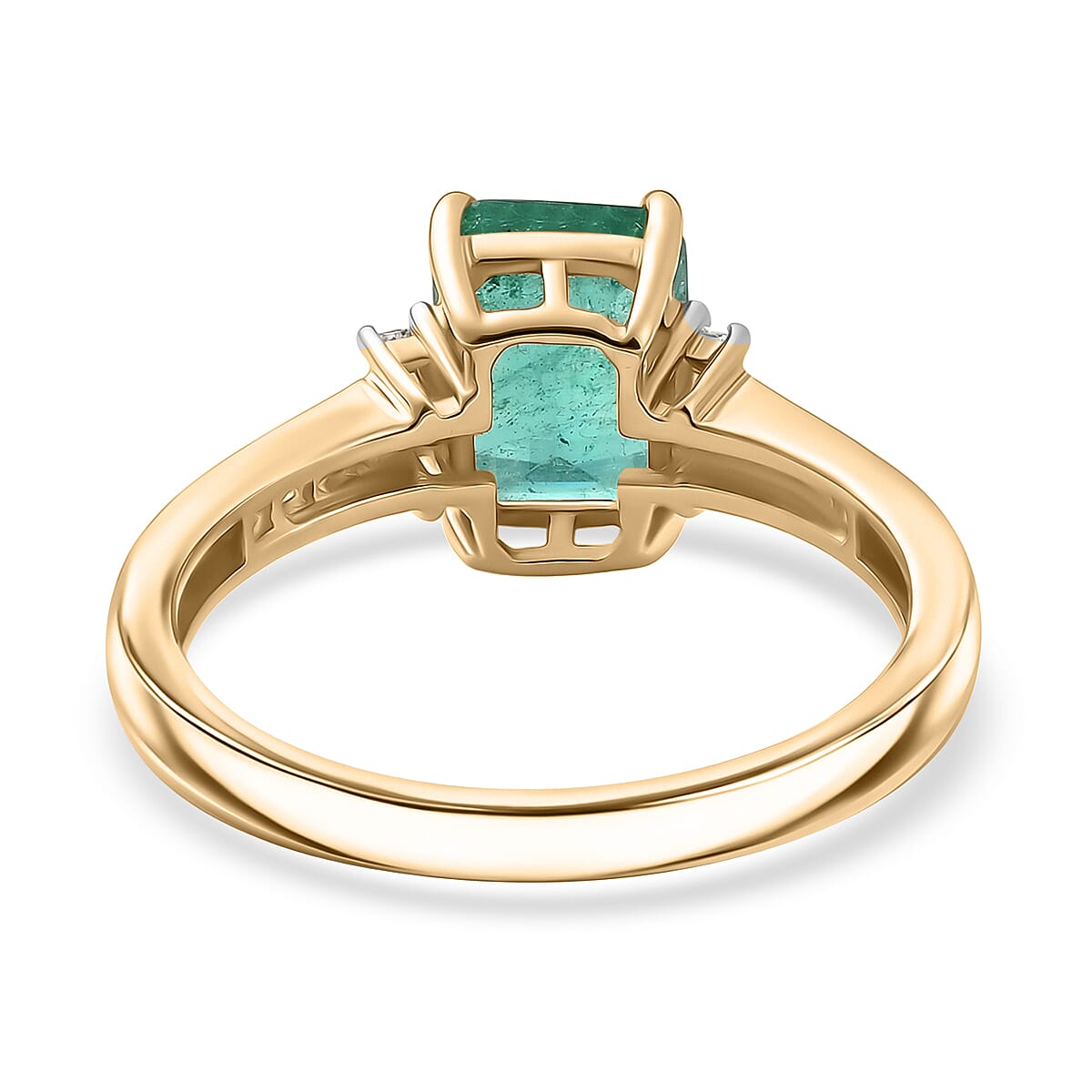 TONY DINIZ COLLECTION - 9K Yellow Gold AAA Gemfields Zambian Emerald & Natural White Diamond Ring 1.72 Ct.