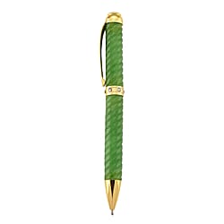 Natural Green Jade & White Crystal Ballpoint Pen