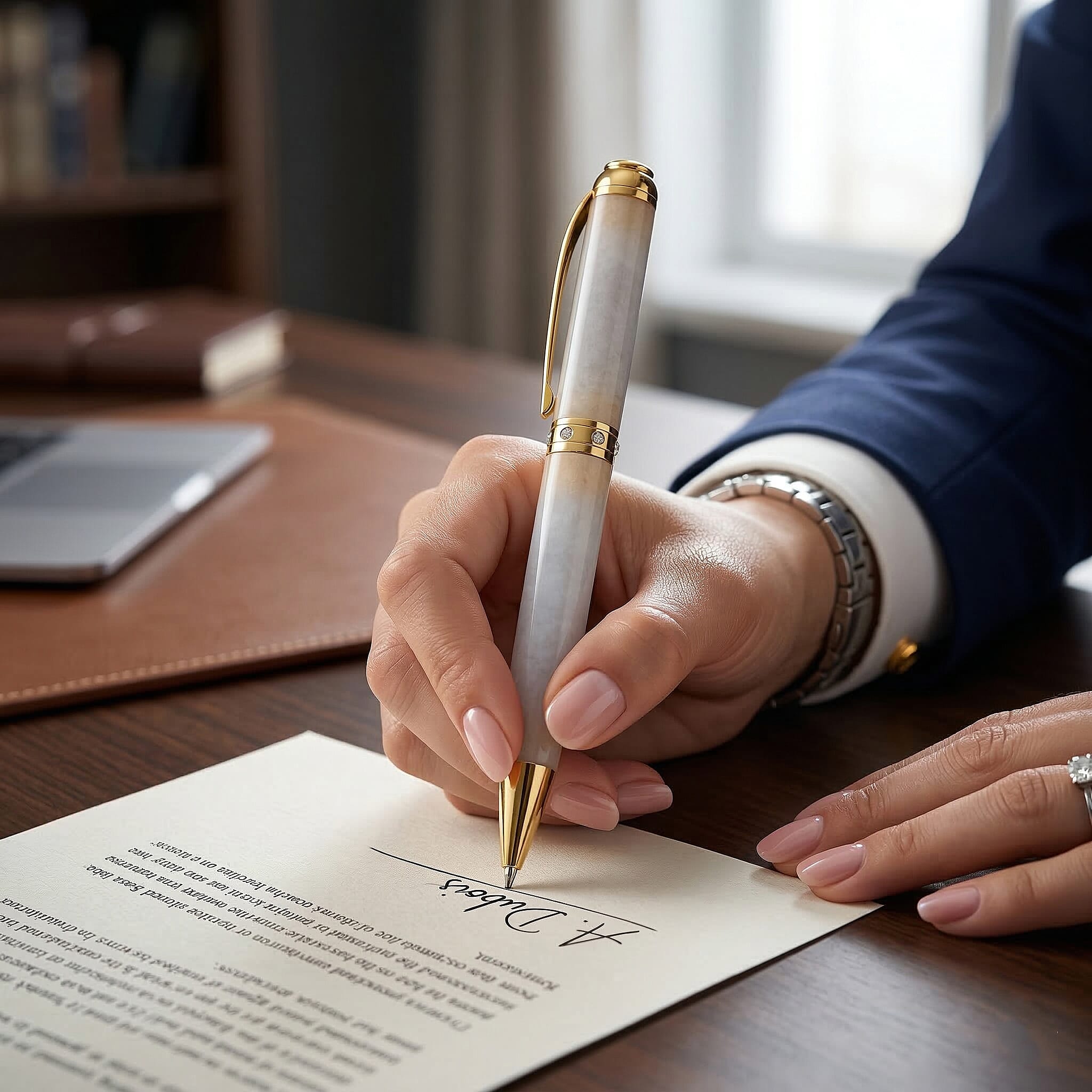 Collectors Ultra Rare Find - Exotic Type A  Jadeite Jade Pen - White