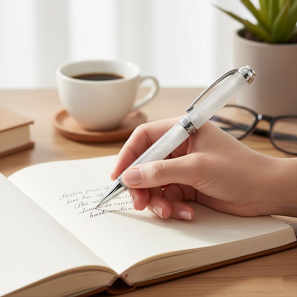 Collectors Ultra Rare Find - Exotic Type A  Jadeite Jade Pen - White