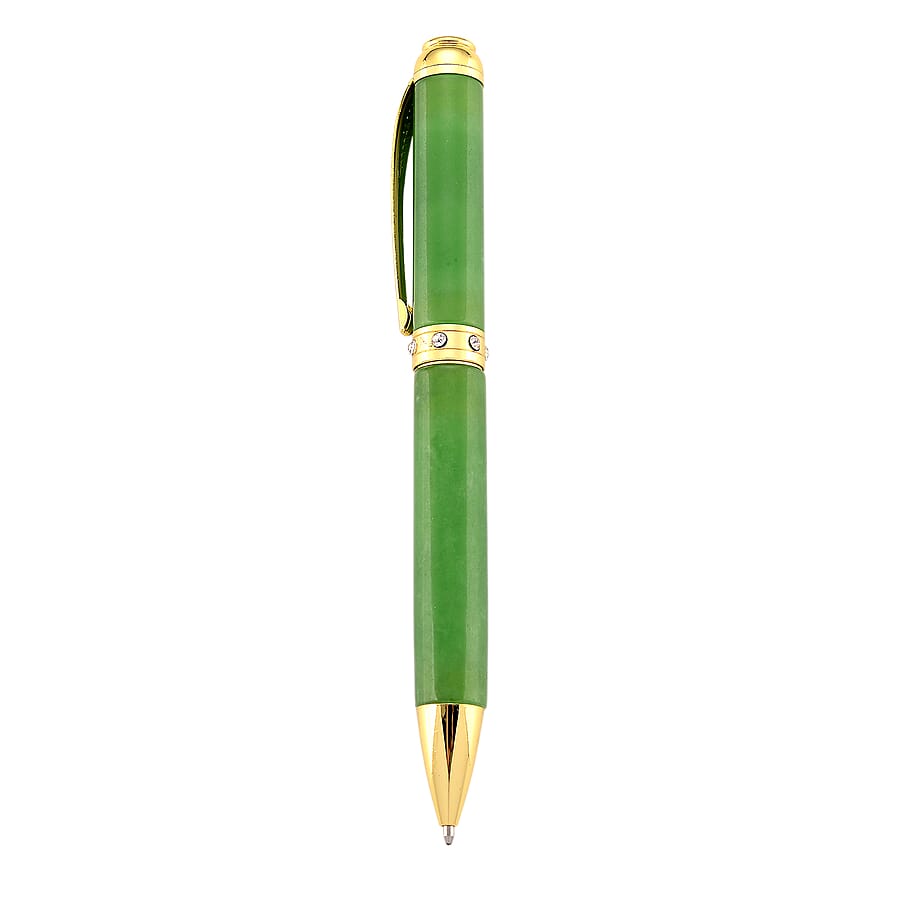 Collectors Ultra Rare Find - Exotic Type A Jadeite Jade Pen - Green