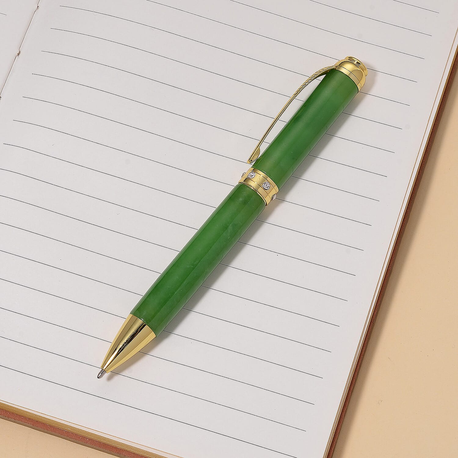 Collectors Ultra Rare Find - Exotic Type A  Jadeite Jade Pen - Green