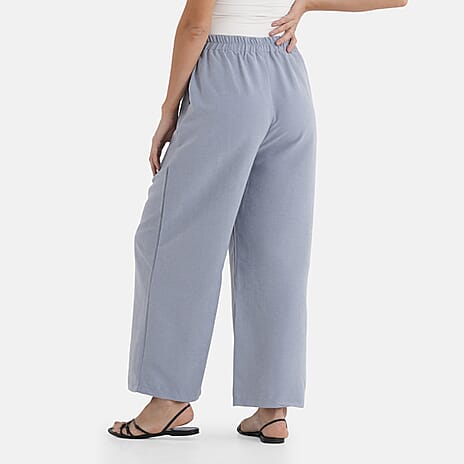 - Maisi Wide-Leg Lightweight Casual Trouser (Size - XL) - Blue