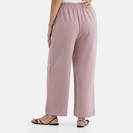 - Maisi Wide-Leg Lightweight Casual Trouser (Size - M) - Pink