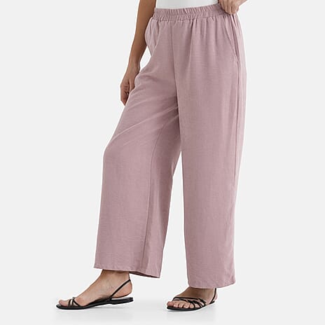 - Maisi Wide-Leg Lightweight Casual Trouser (Size - M) - Pink