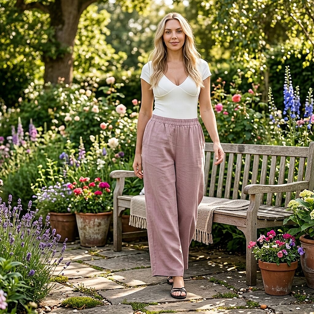 & Maisi Wide-Leg Lightweight Casual Trouser