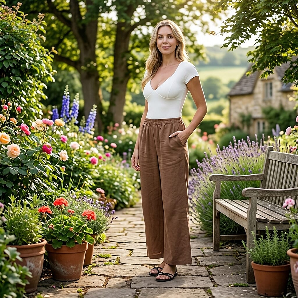 & Maisi Wide-Leg Lightweight Casual Trouser