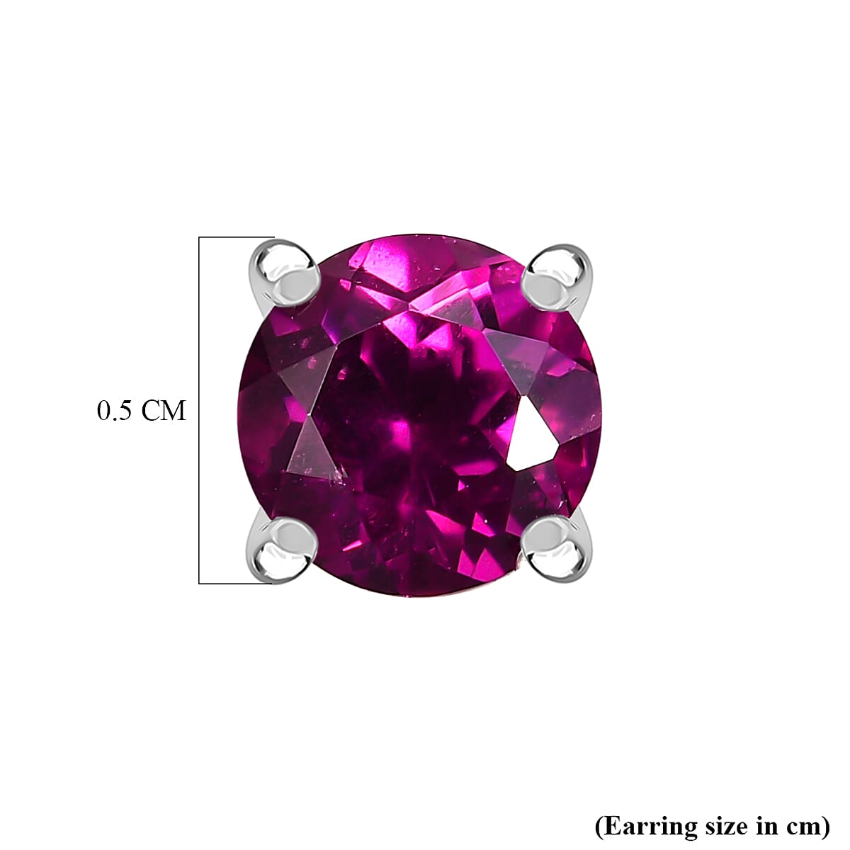 D'Joy Radiant Ember Garnet Solitaire Stud Push Post Earring in Platinum OverlaySterling Silver  1.308  Ct.