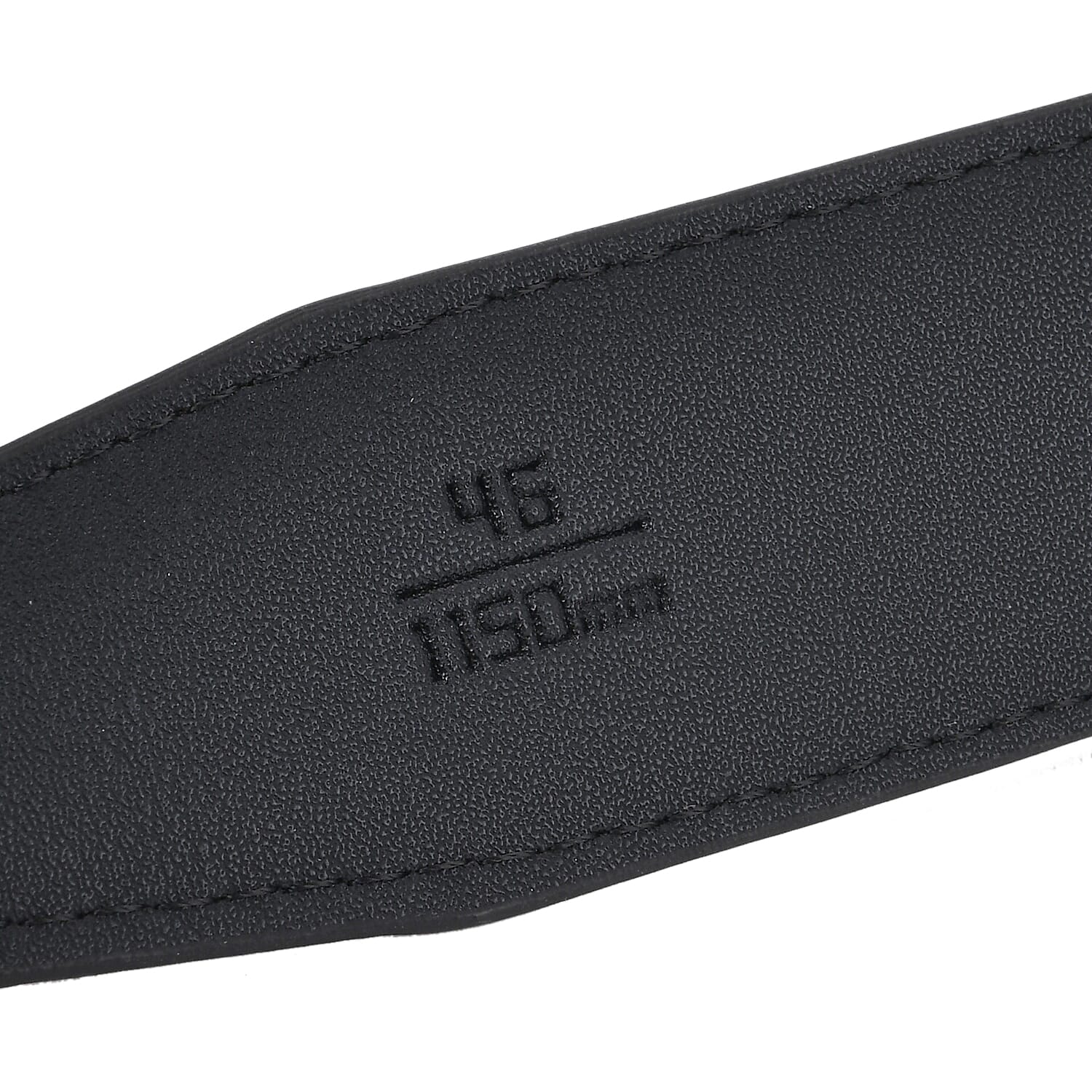 Genuine Leather Designer Belt with Gold Interlocking Circular Buckle (115 x 3.5cm) - Black