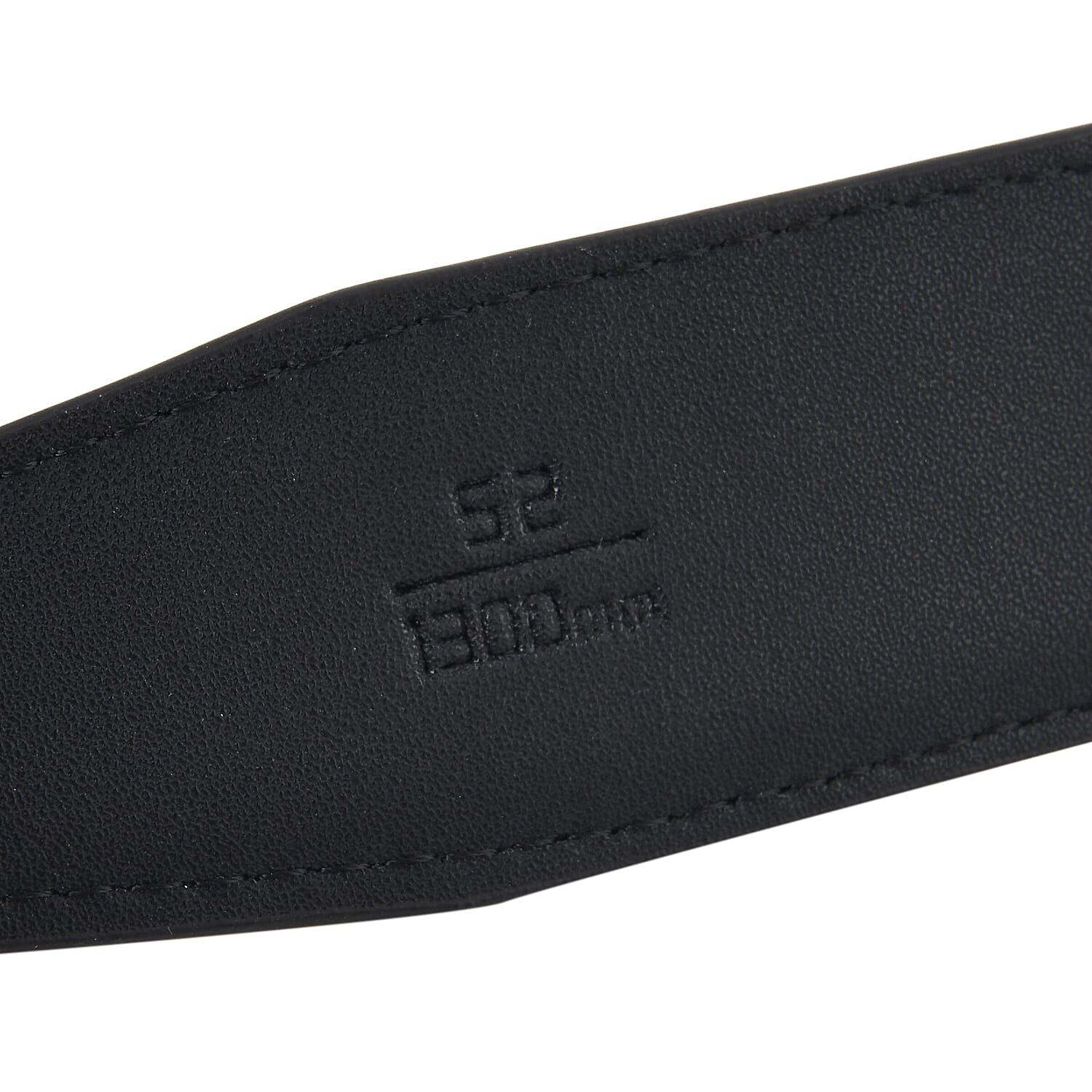 Genuine Leather Designer Belt with Interlocking Circular Buckle  (130 x 3.5cm) - Black