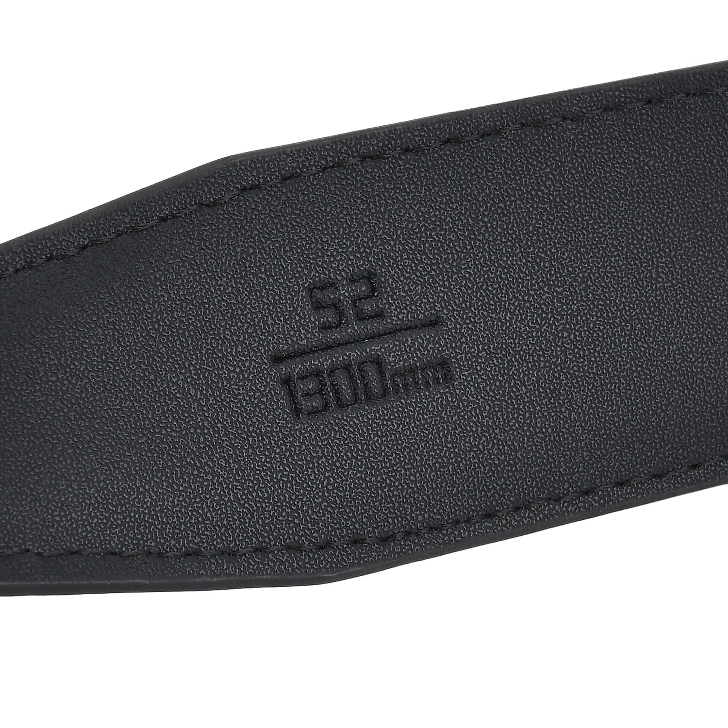 Genuine Leather Designer Belt with Interlocking Circular Buckle (115 x 3.5cm) - Black