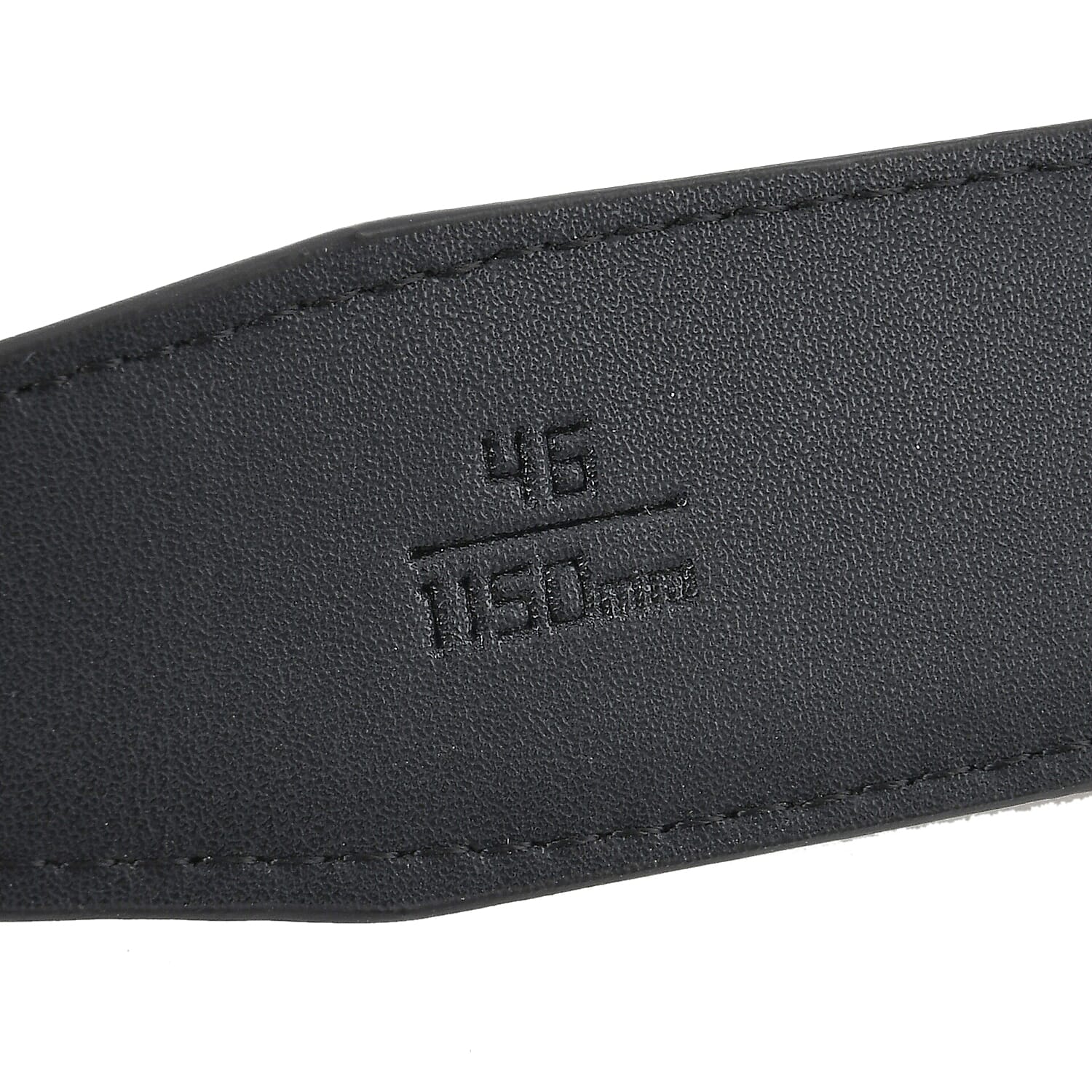 Genuine Leather Designer Belt with Interlocking Circular Buckle (130 x 3.5cm) - Black