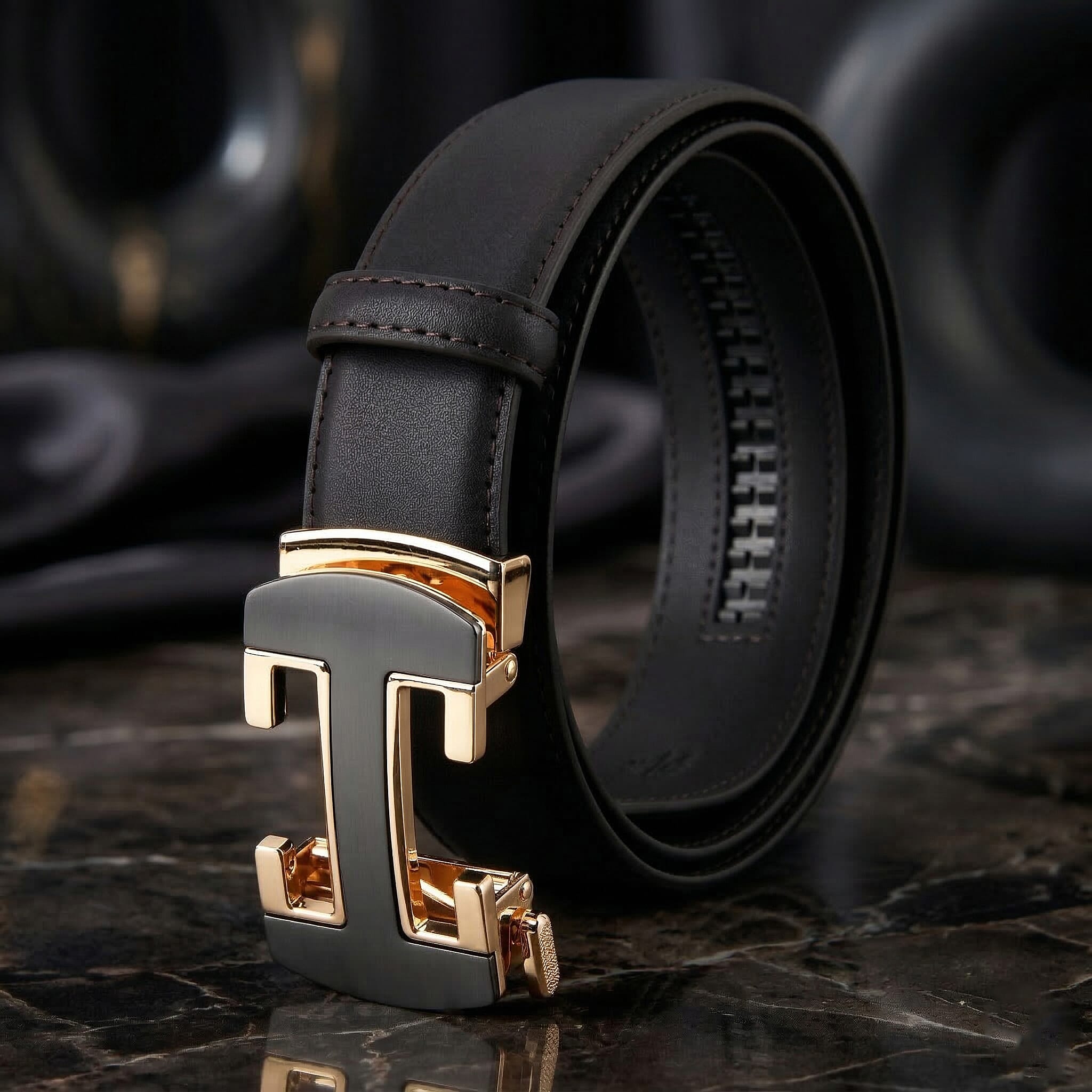 Belt (Size - One Size) - Dark Brown & Dark Brown