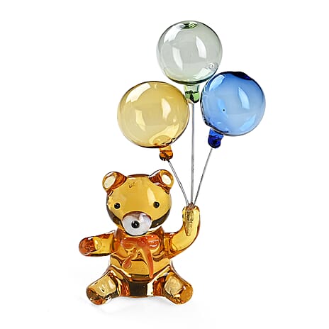 Livmore Glass Bear with Balloon Decor - Yellow