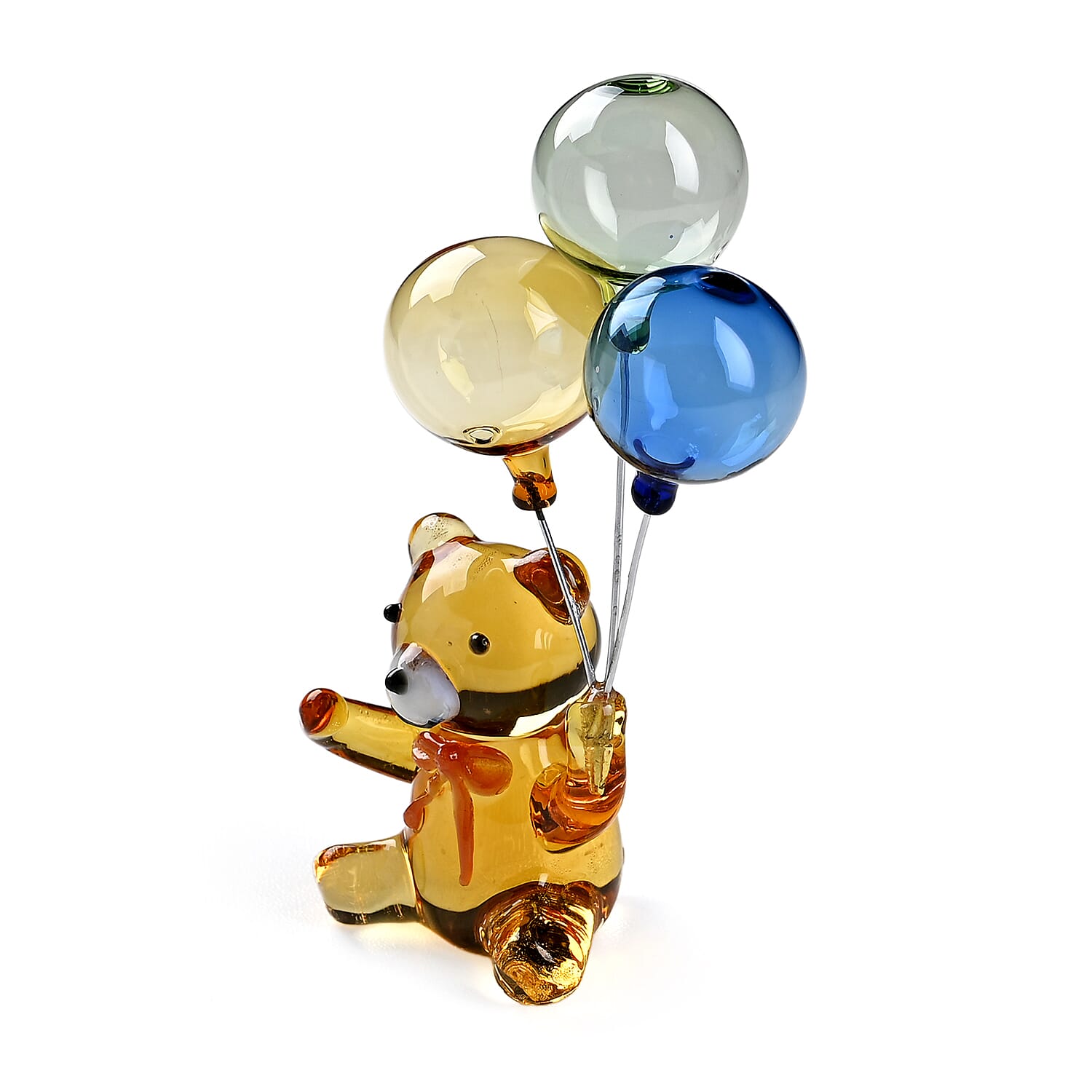 Livmore Glass Bear with Balloon Decor - Yellow