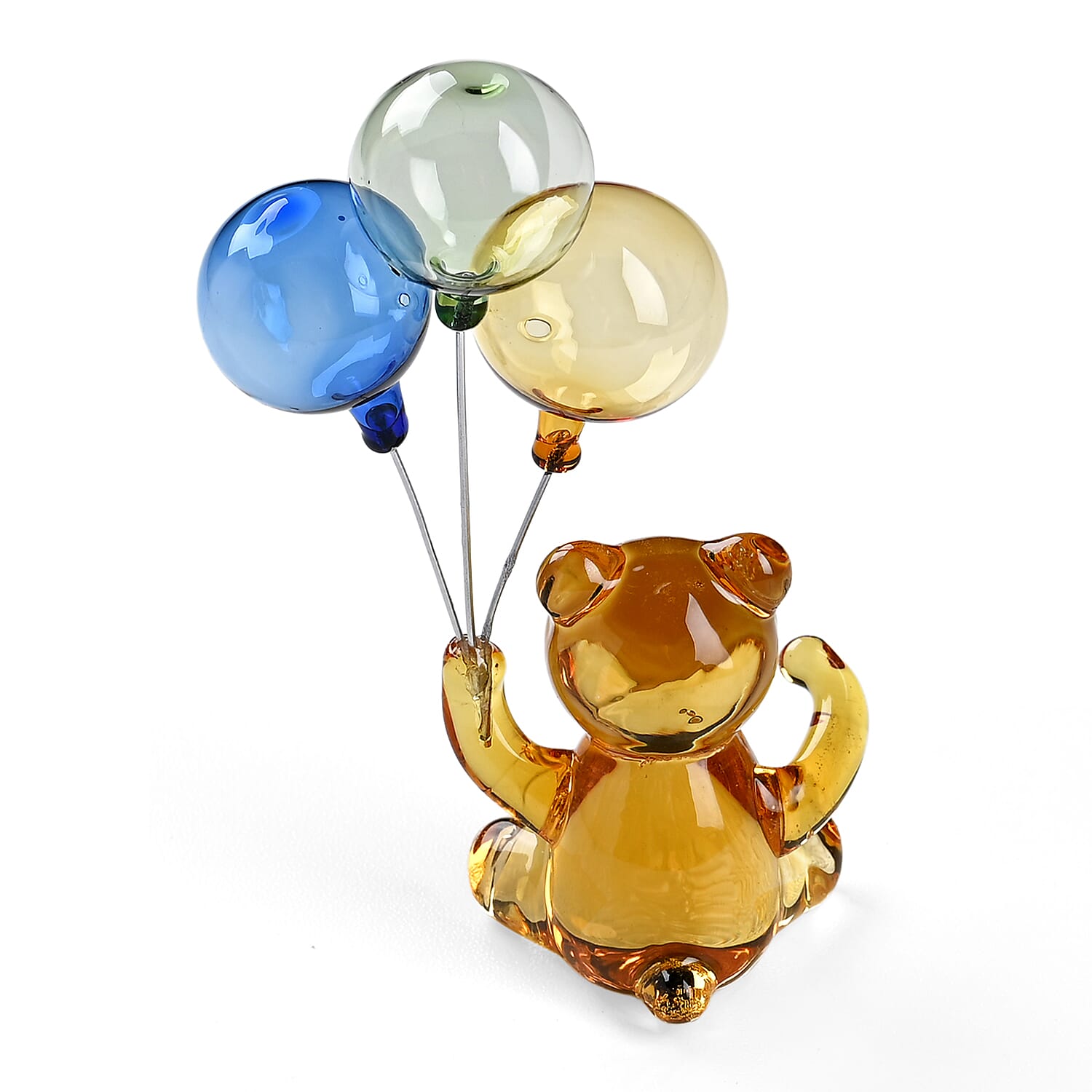 Livmore Glass Bear with Balloon Decor - Yellow