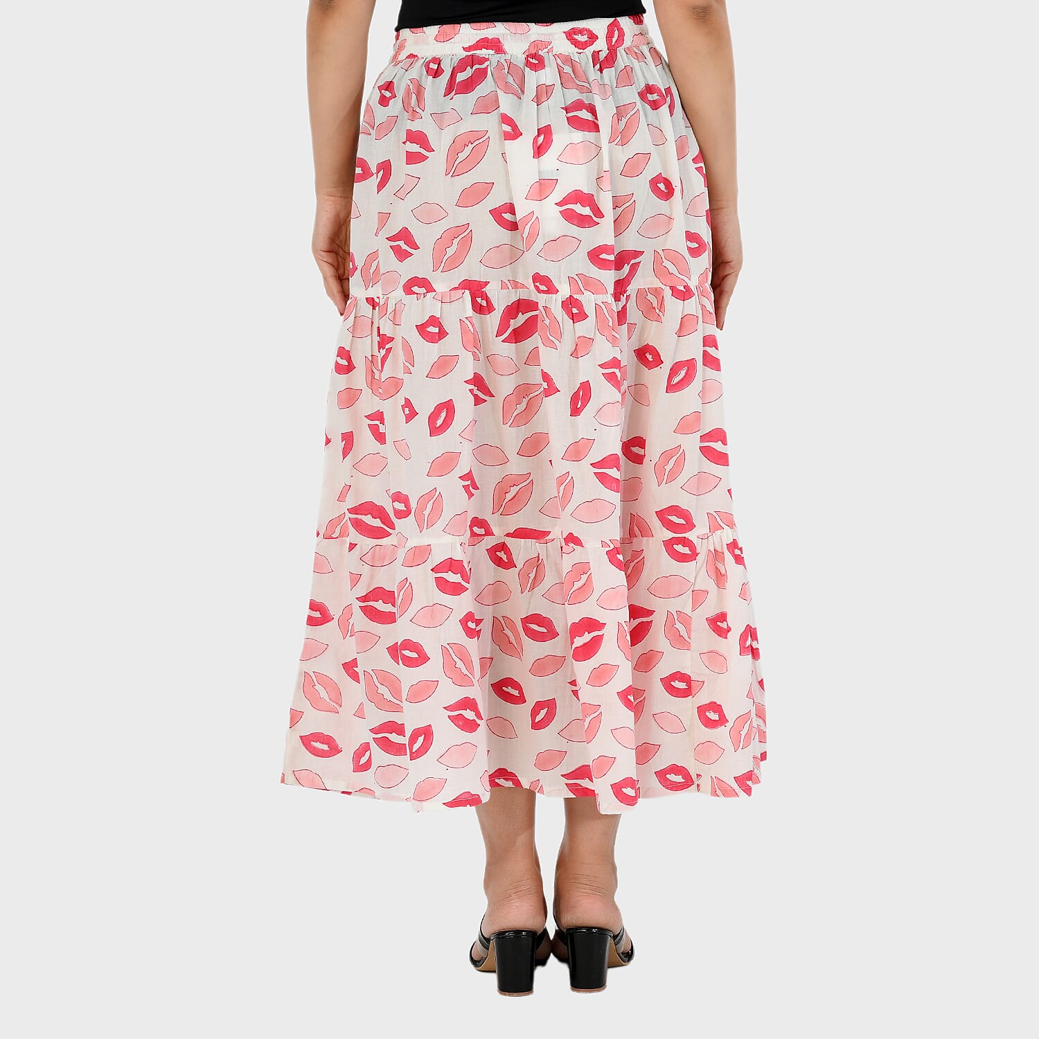La Marey Artisan Cotton Printed Tiered Skirt