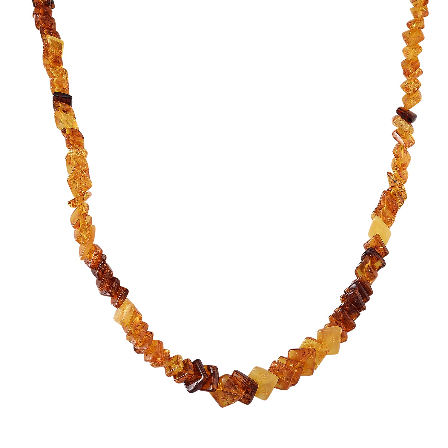 D'Joy Multi Color Amber Beads Necklace Sterling Silver  80.000  Ct.