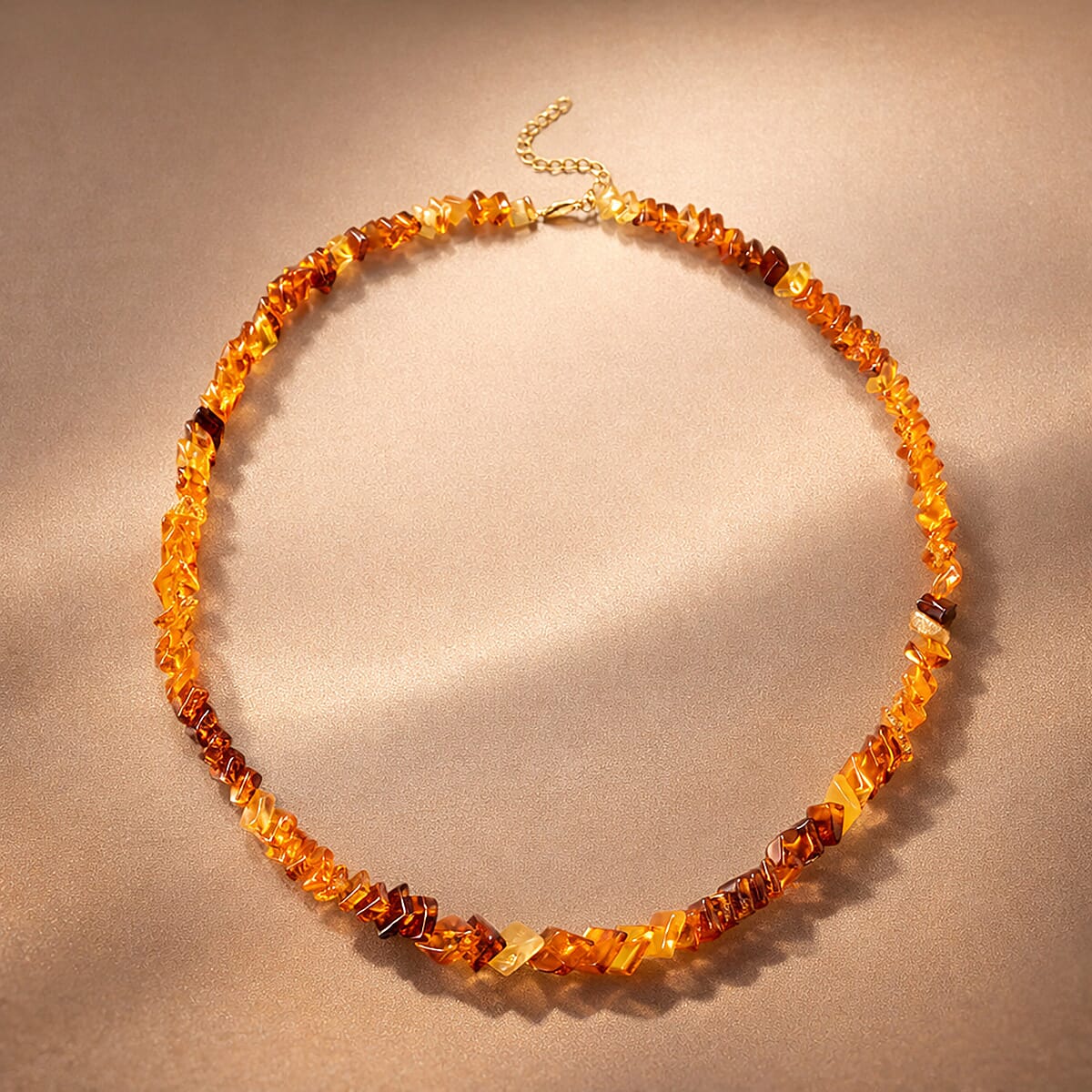 D'Joy Multi Color Amber Beads Necklace Sterling Silver  80.000  Ct.