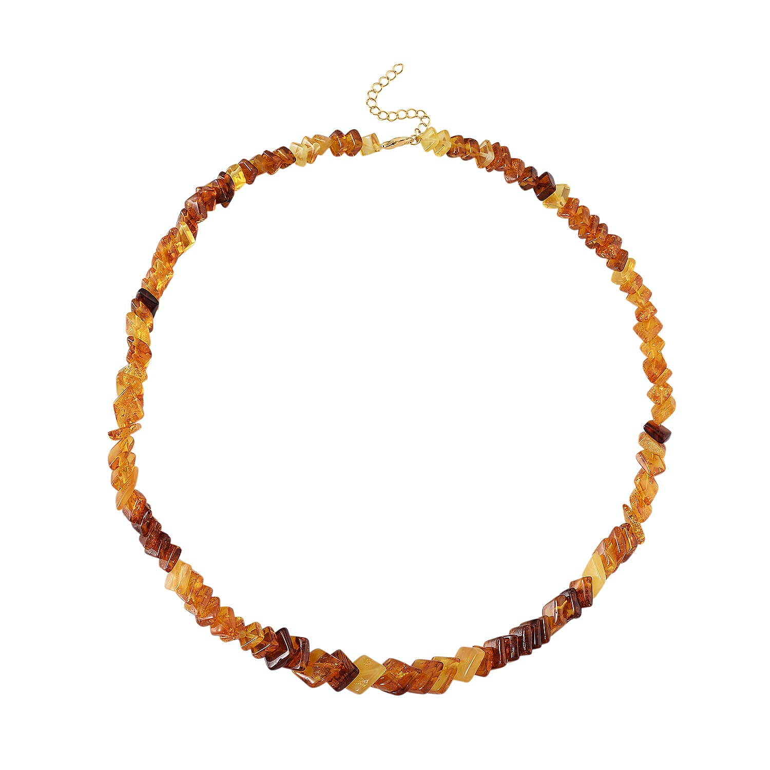 D'Joy Multi Color Amber Beads Necklace Sterling Silver  80.000  Ct.