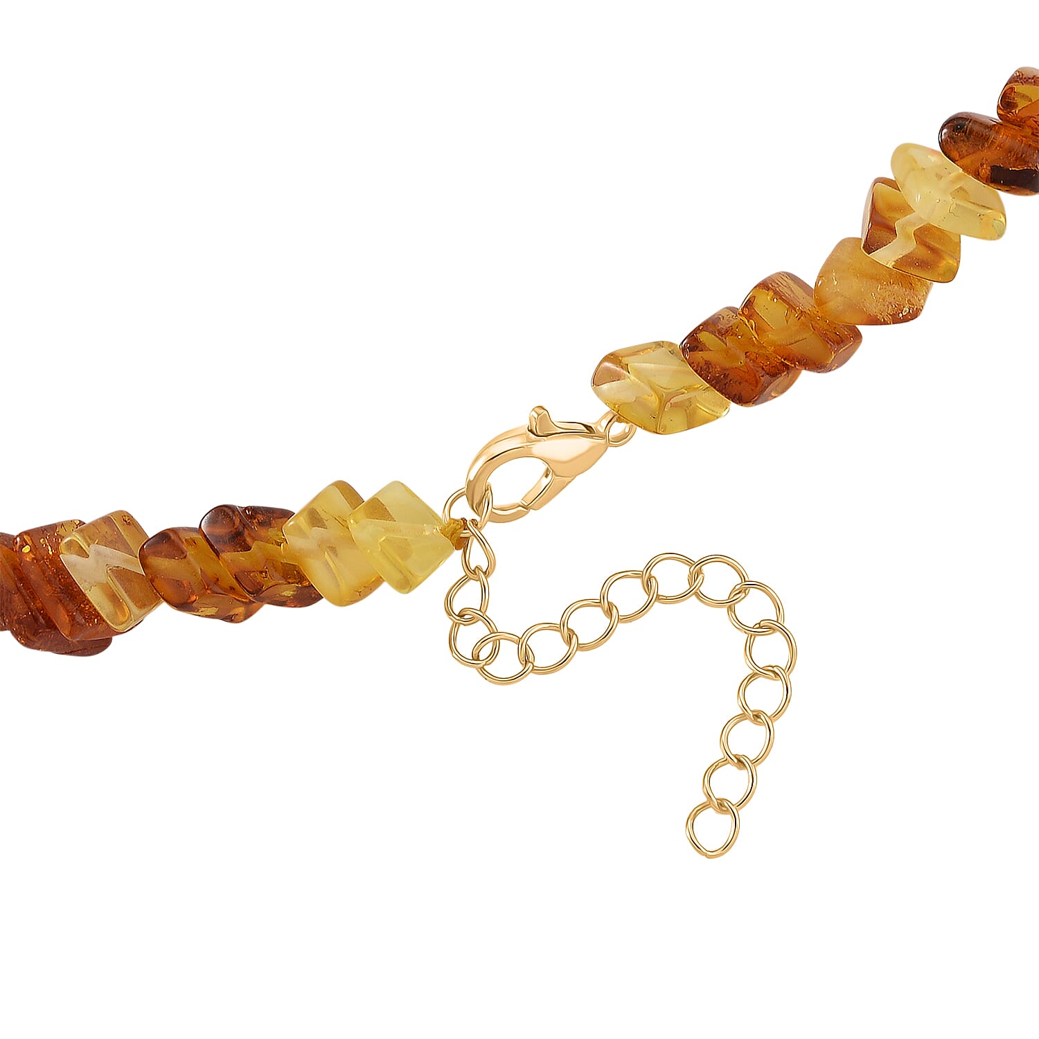 D'Joy Multi Color Amber Beads Necklace Sterling Silver  80.000  Ct.
