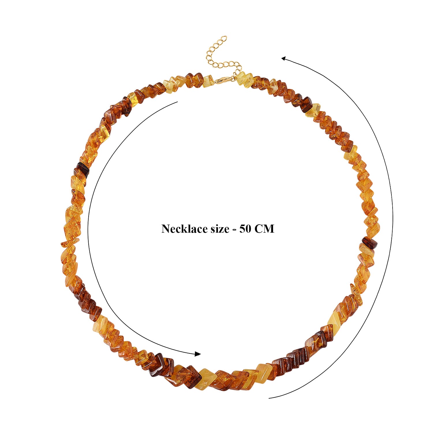 D'Joy Multi Color Amber Beads Necklace Sterling Silver  80.000  Ct.