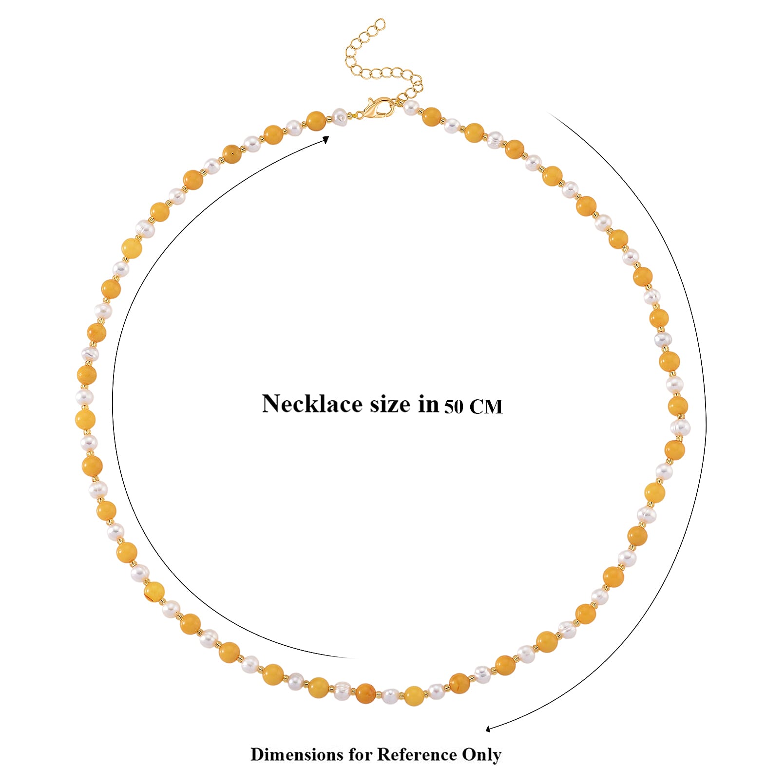 D'Joy Amber, White Fresh Water Pearl Beads Necklace Sterling Silver  40.000  Ct.