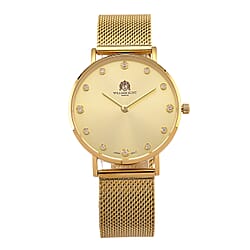 WILLIAM HUNT Limited Edition 5ATM Water Resistant Moissanite Watch - 36mm Dial With Milanese Strap - White