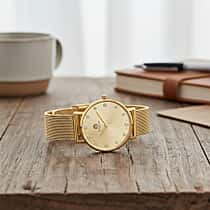 WILLIAM HUNT Limited Edition 5ATM Water Resistant Moissanite Watch - 36mm Dial With Milanese Strap - Yellow