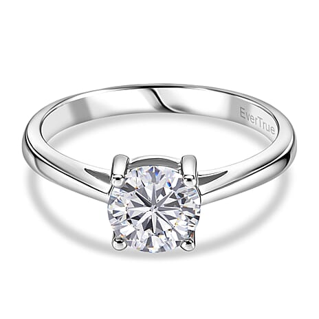 EverTrue Moissanite Rhodium Overlay Solitaire Ring 1.00 Ct.