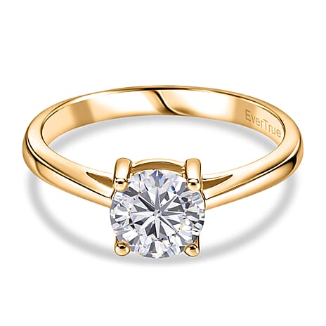 EverTrue Moissanite Solitaire Ring in Yellow Gold Tone 1.00 Ct.