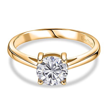 EverTrue Moissanite Solitaire Ring in Yellow Gold Tone 1.00 Ct.