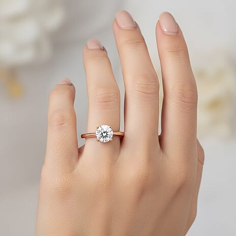 EverTrue Moissanite Solitaire Ring in Rose Gold Tone 1.00 Ct.