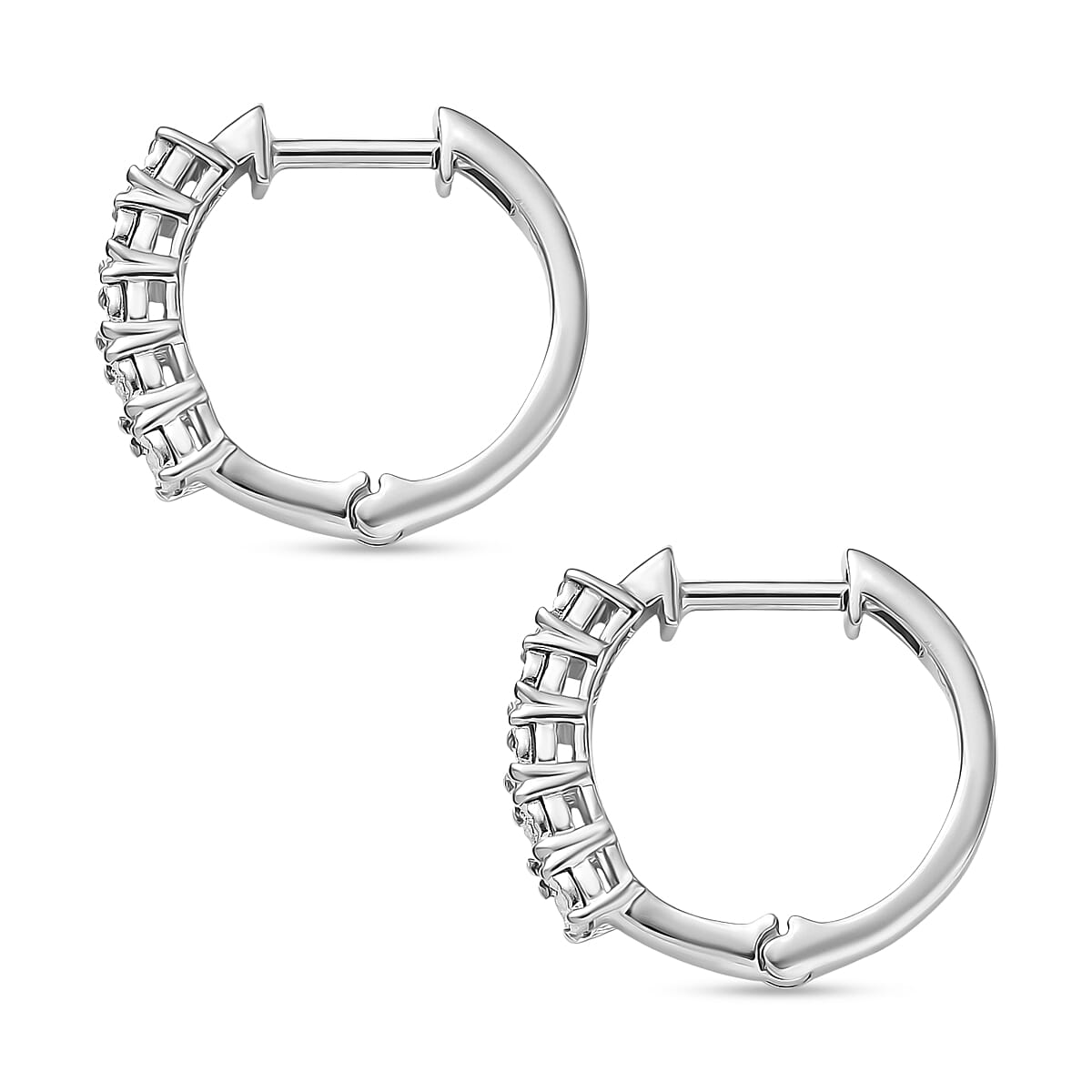 EverTrue Natural White Diamond Platinum Overlay Full Hoop Earring
