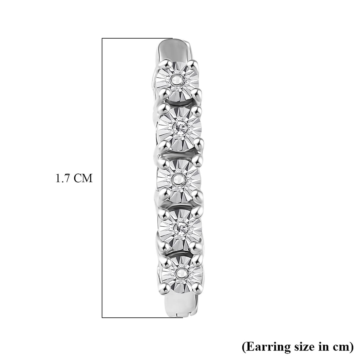 EverTrue Natural White Diamond Platinum Overlay Full Hoop Earring