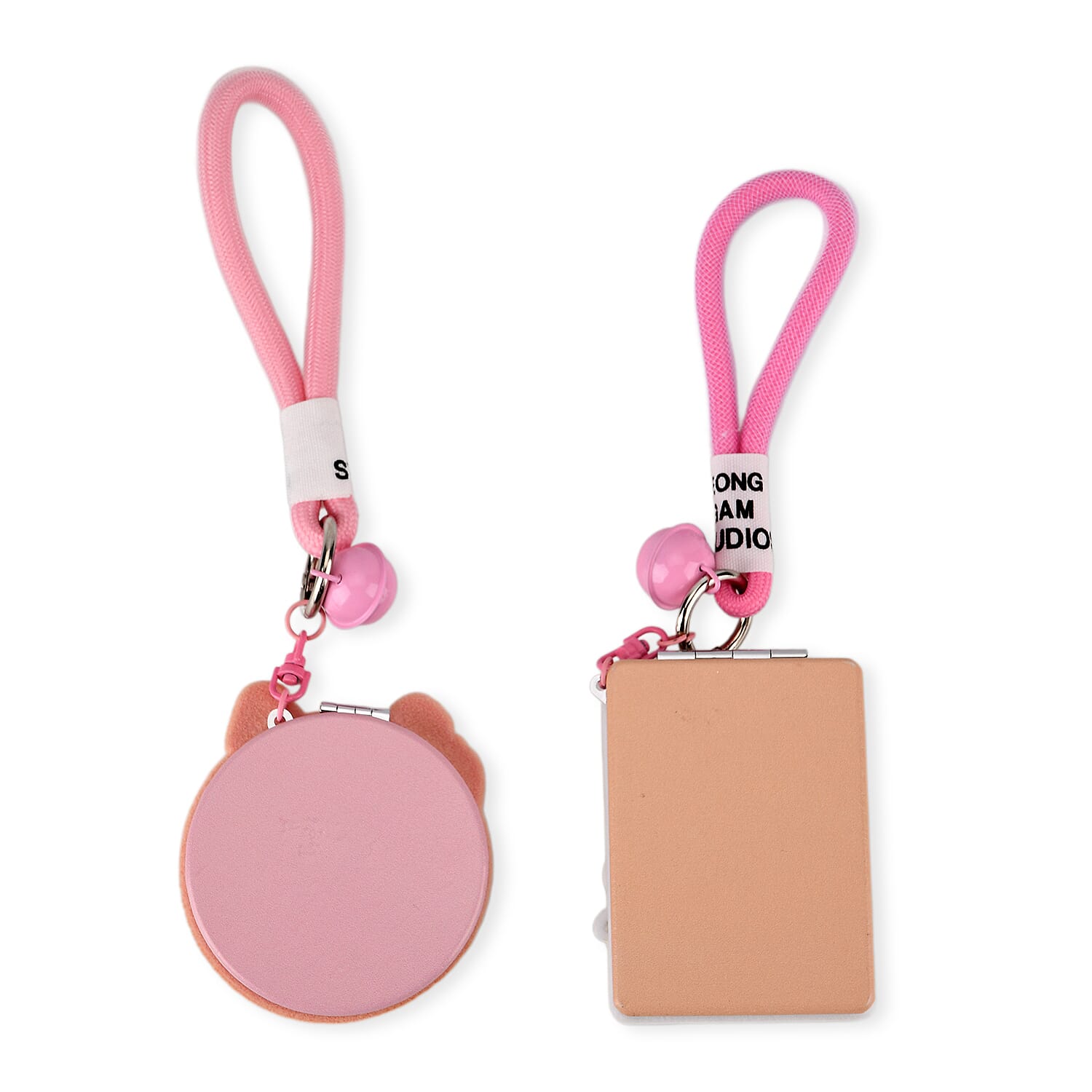 Set of 2 - 3D Character Design Compact Mirrors - Yellow & Pink