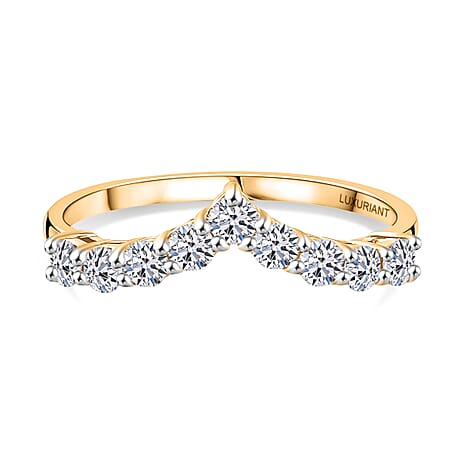 Luxuriant Lab Grown Diamond (SI-GH)  Ring in 18K Vermeil Yellow Gold Plated Sterling Silver