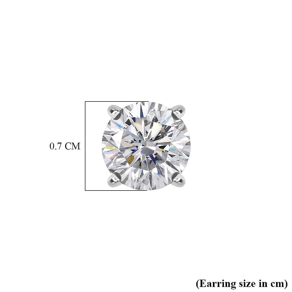 Moissanite Solitaire Stud Push Post Earring in Platinum OverlaySterling Silver  1.512  Ct.
