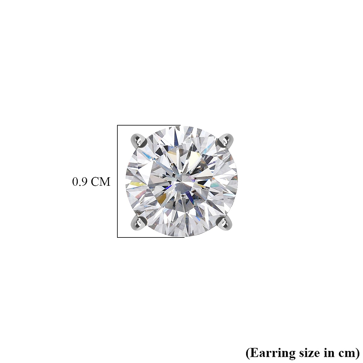D'Joy Moissanite Solitaire Stud Push Post Earring in Platinum Overlay Sterling Silver 3.70 Ct.