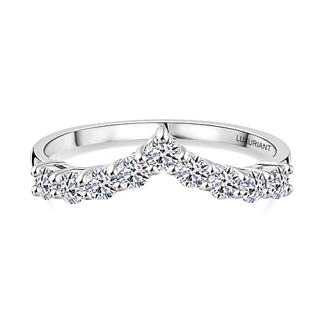 Luxuriant Lab Grown Diamond (SI-GH)  Ring in Rhodium Overlay Sterling Silver
