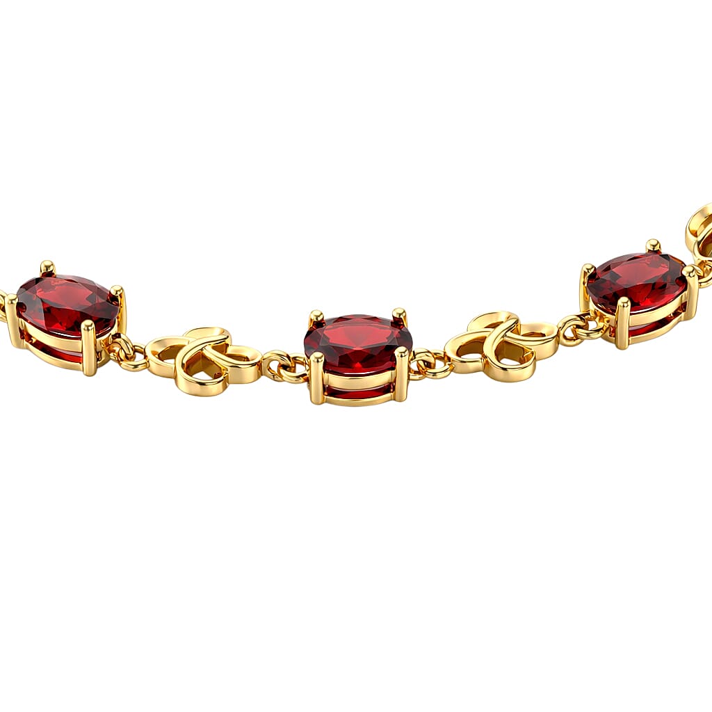 EverTrue Red Garnet Fancy Bracelet (Size - 7) Pure Yellow Brass  8.550  Ct.