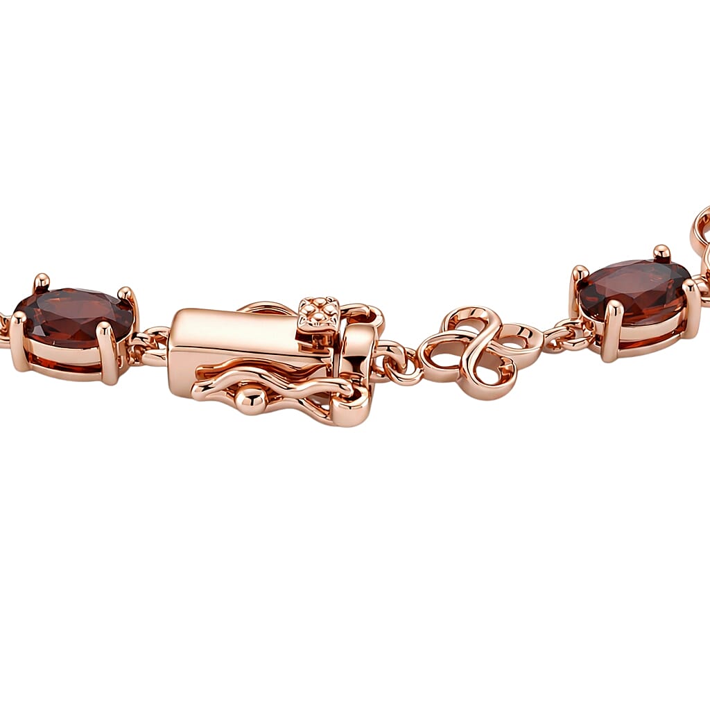 EverTrue Red Garnet Fancy Bracelet (Size - 7) Pure Yellow Brass  8.550  Ct.