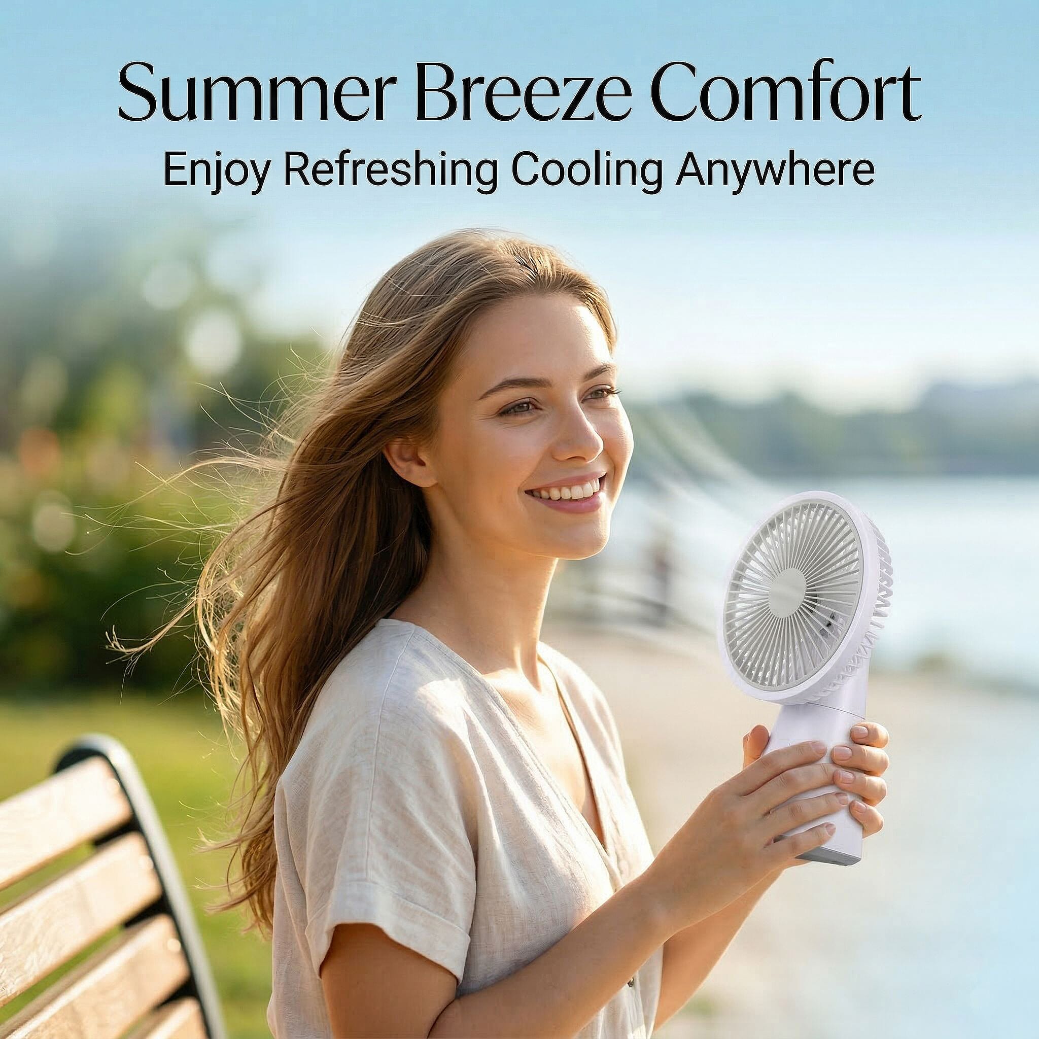7-inch Oscillating Rechargeable Fan - White