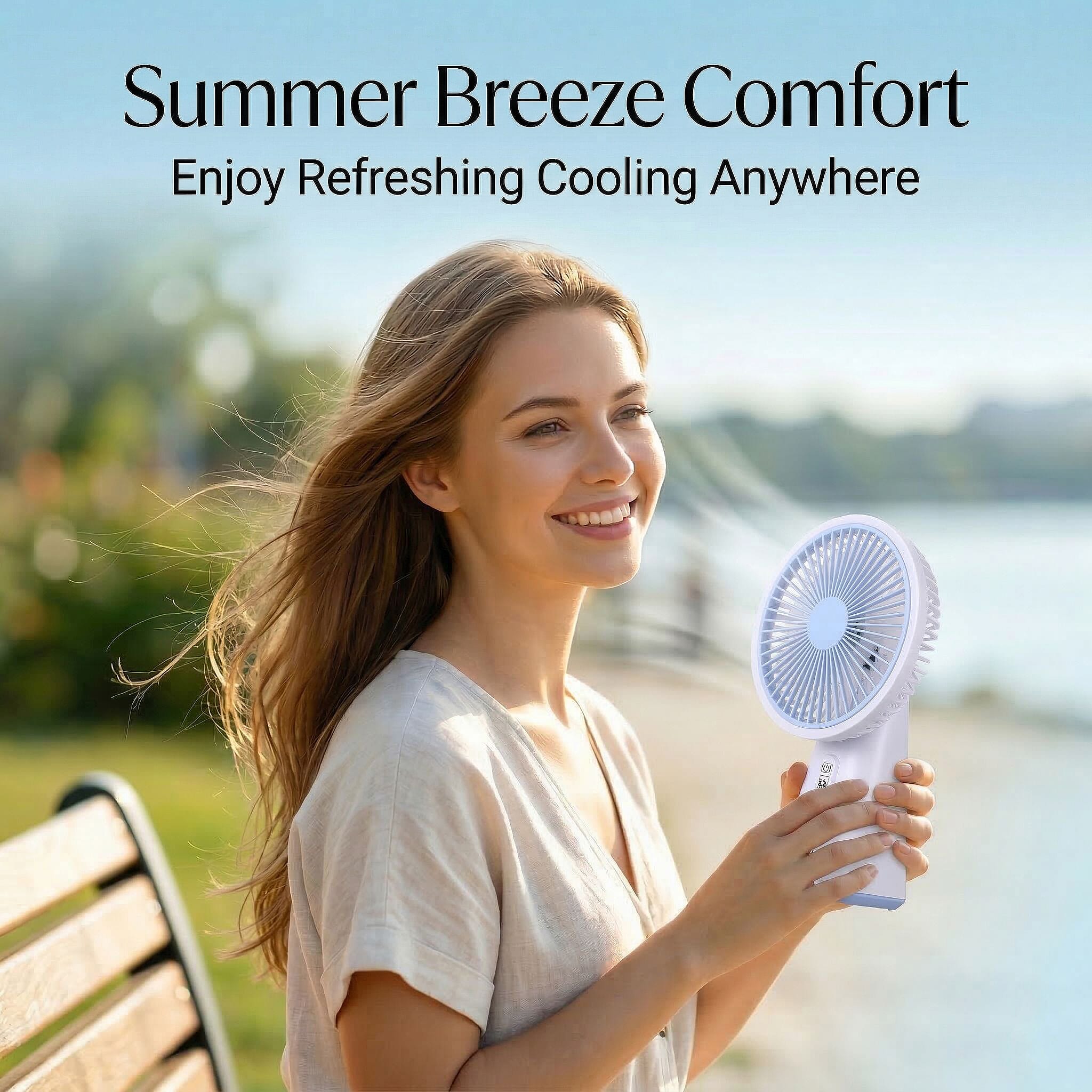 7-inch Oscillating Rechargeable Fan - Blue
